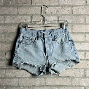 Levi’s 501 Distressed Jean Shorts- Size 27